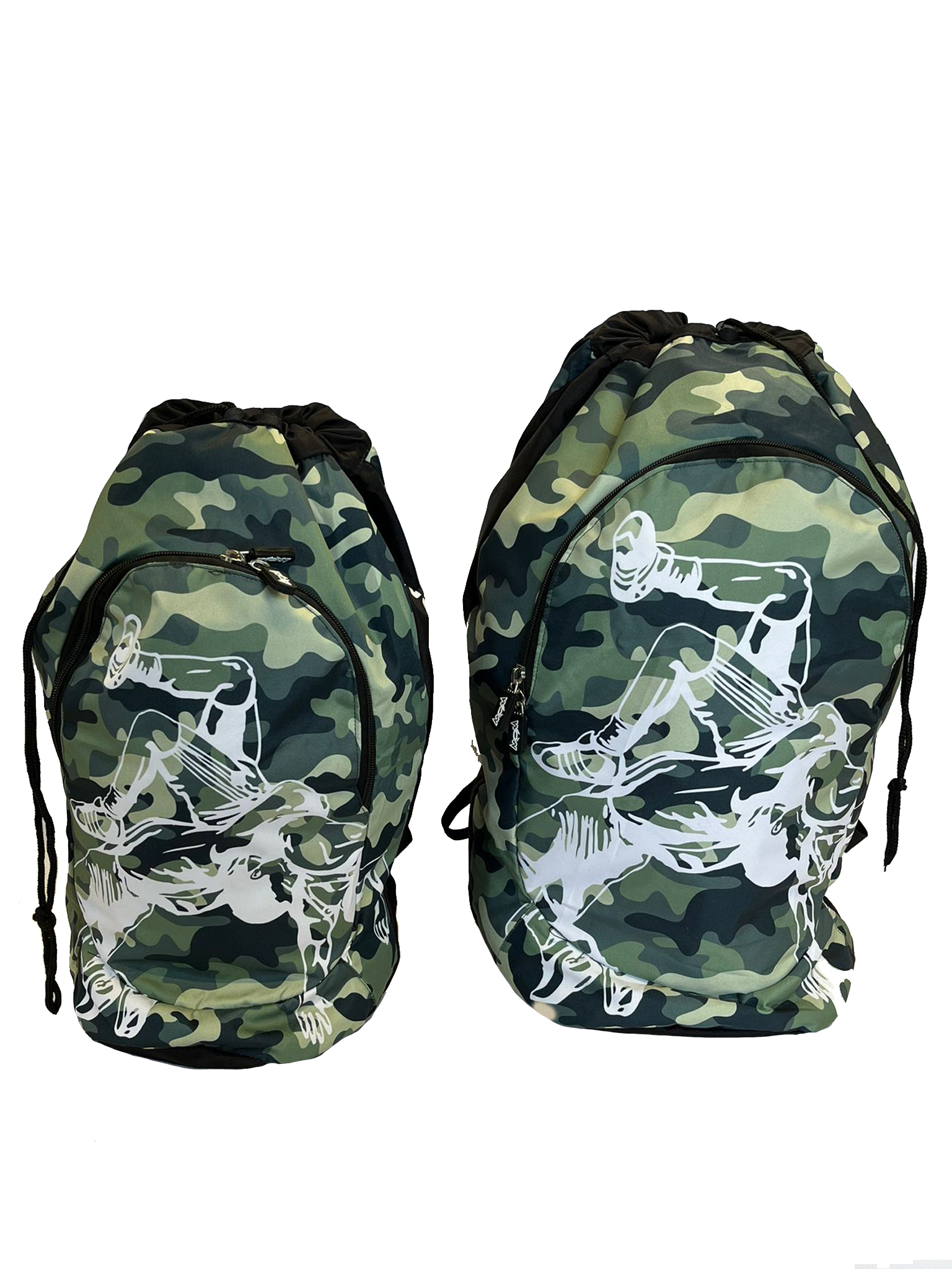Gross-Klein Training Rucksack Backpack Camo Grün Groß