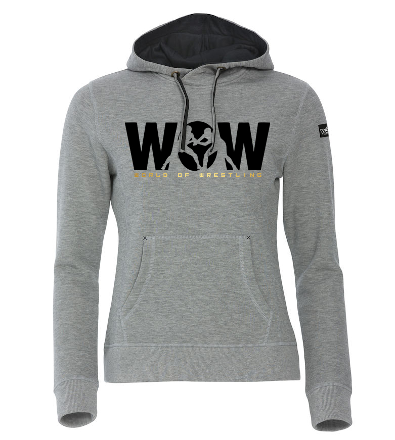 WoW-Hoody-Damen-Grau WoW World of Wrestling Hoody Damen