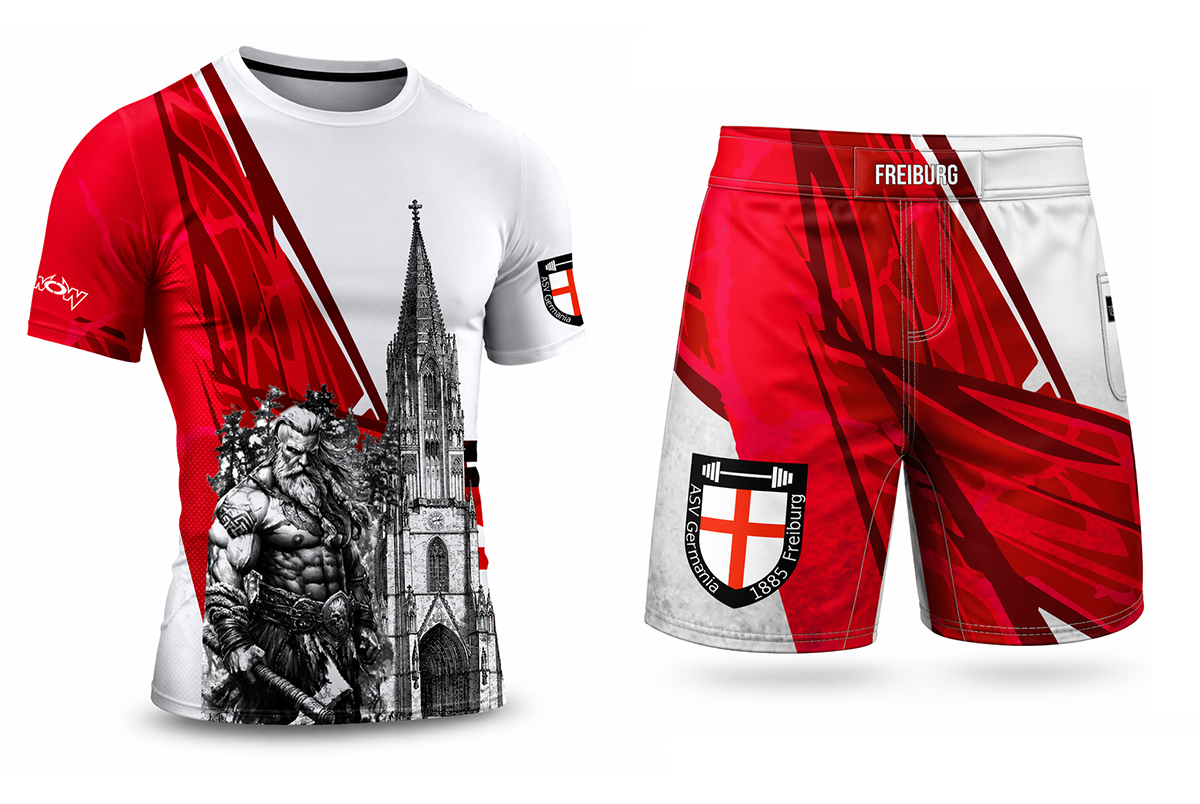Rashguard und Shorts