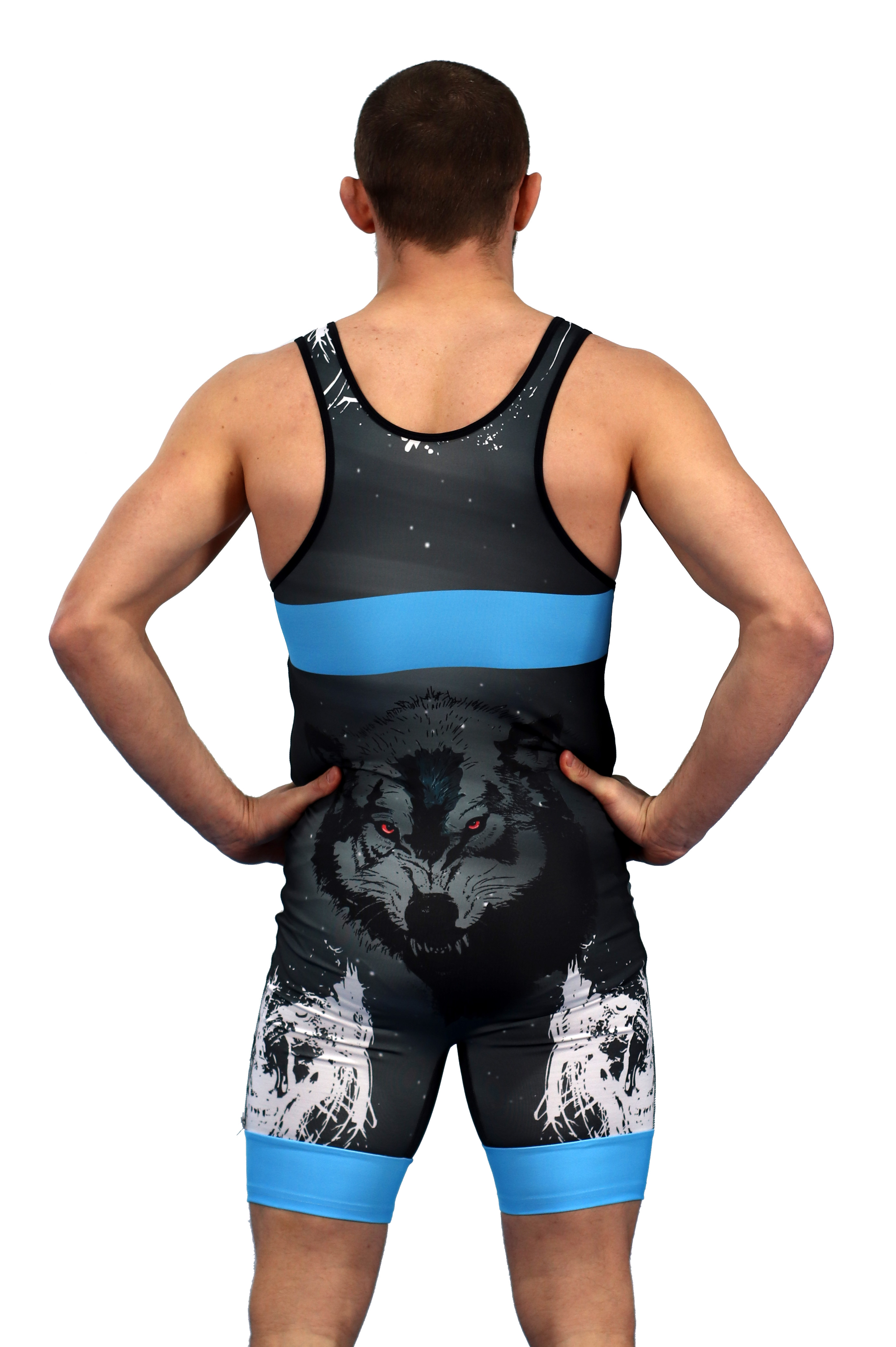 Wolf-Blau-Hinten Trikot Wolf Doppelpack Herren