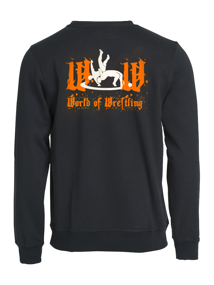 schwarz-orangess WOW Ringer Pulli Damen / Herren