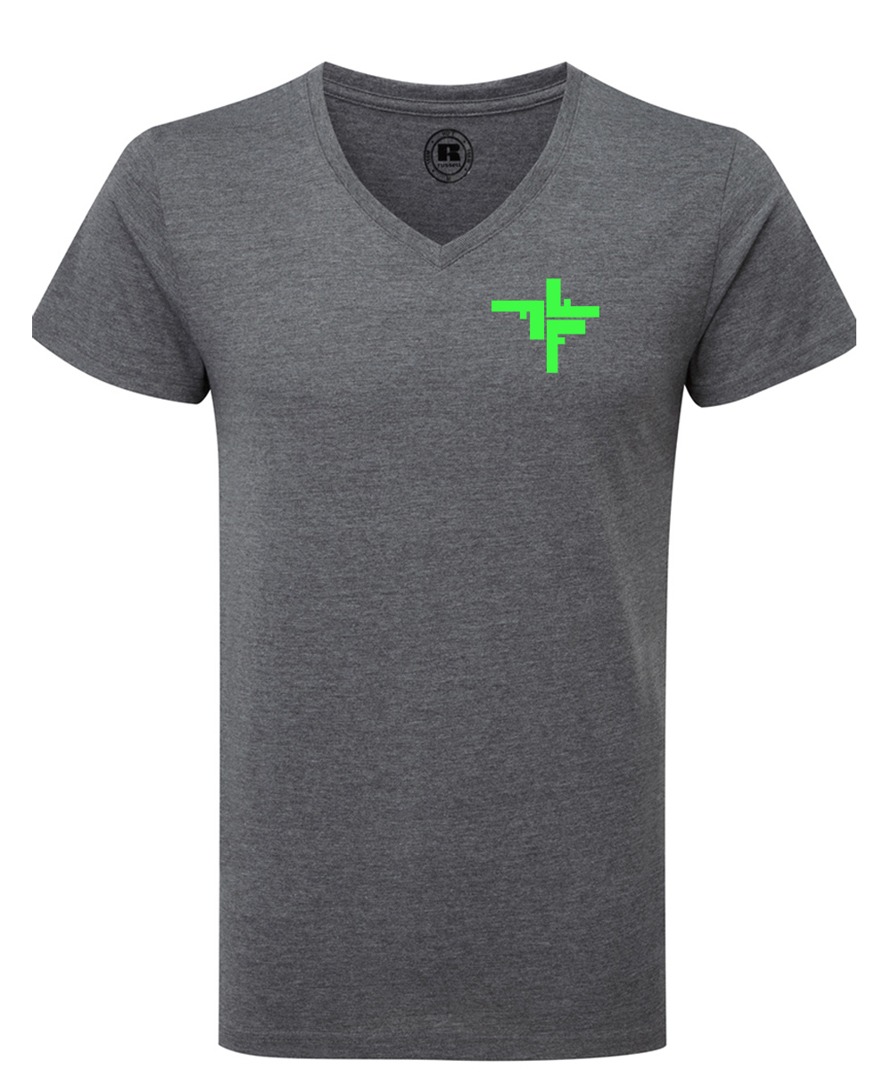 v-neck-gr-n Fechers Fitness Factory T-Shirt V Neck Herren