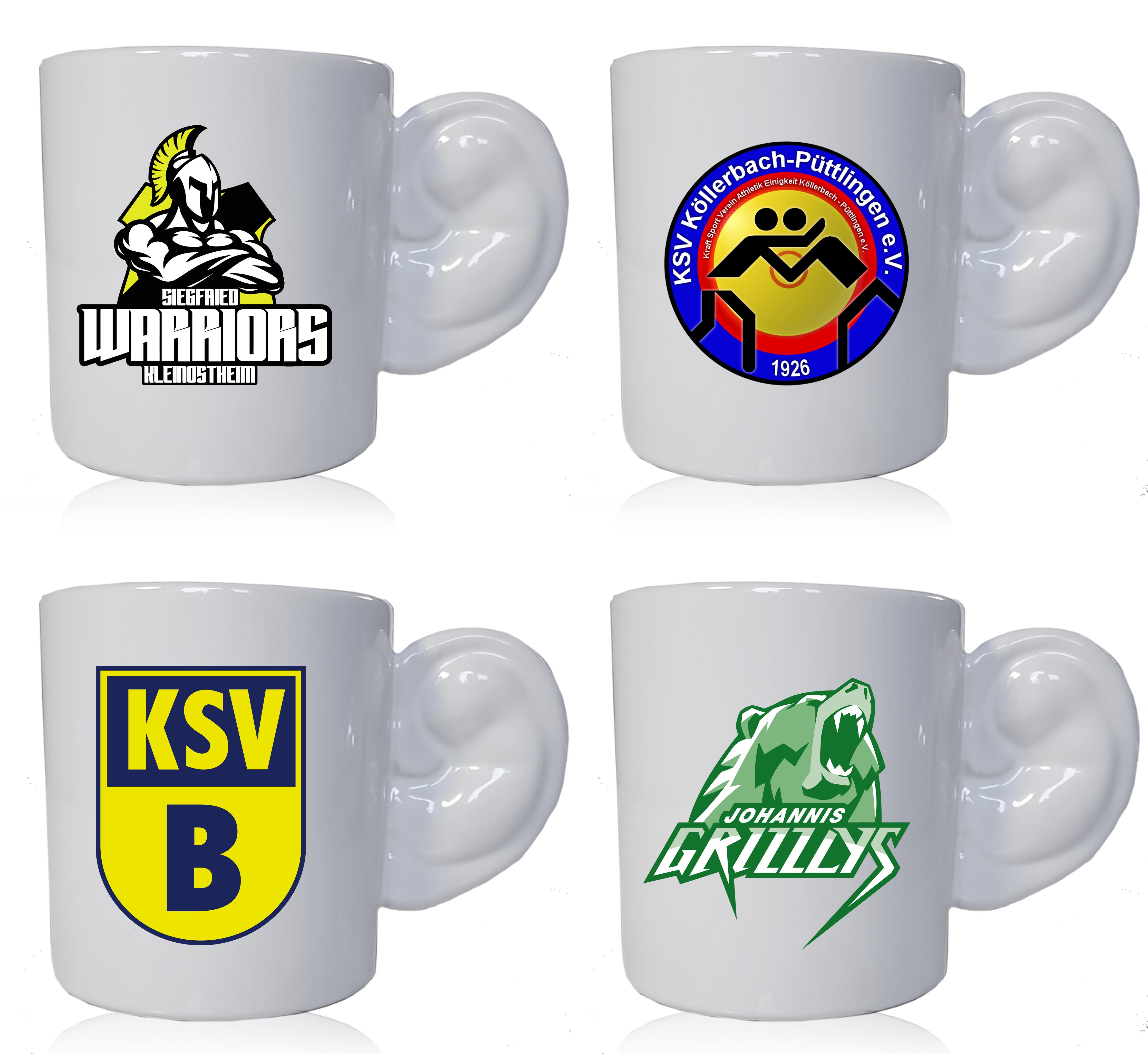 Ringerohr-Tasse - Vereinslogo ab 60 Stück