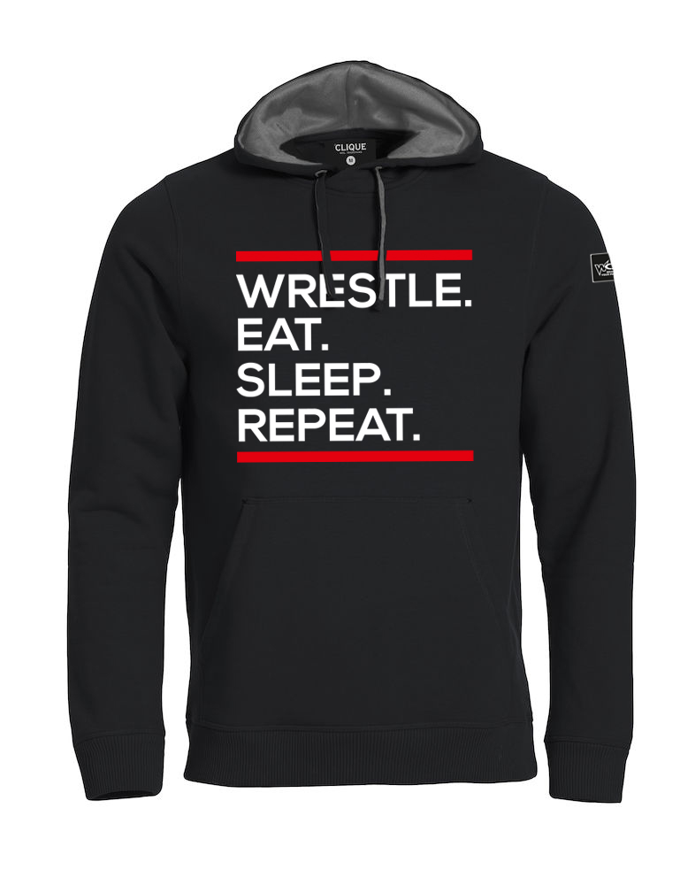 Wrestle-Eat-Sleep-Repeat-Hoody-Herren Wrestle Eat Sleep Repeat Hoody Herren