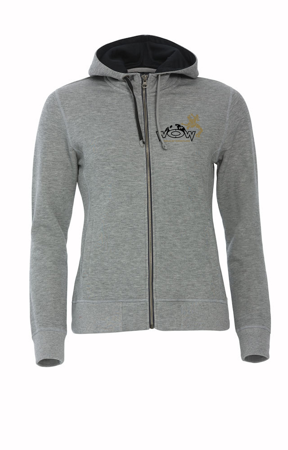 World of Wrestling Zipper Hoody Grau Damen