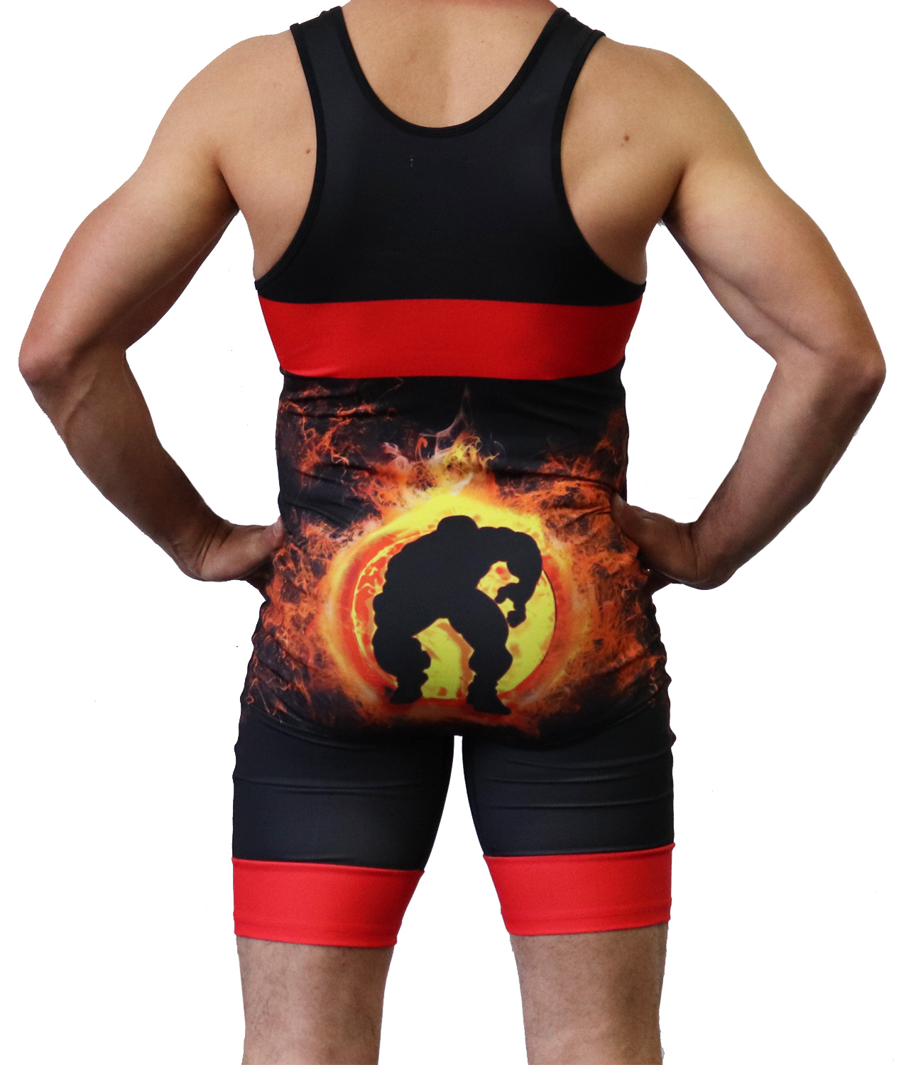 Trikot-Flammen-Rot-hinten Trikot Flammen Doppelpack Herren - only 2XL