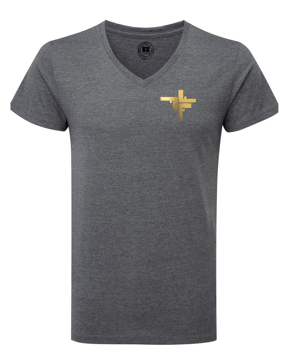 V-neck-gold Fechers Fitness Factory T-Shirt V Neck Herren