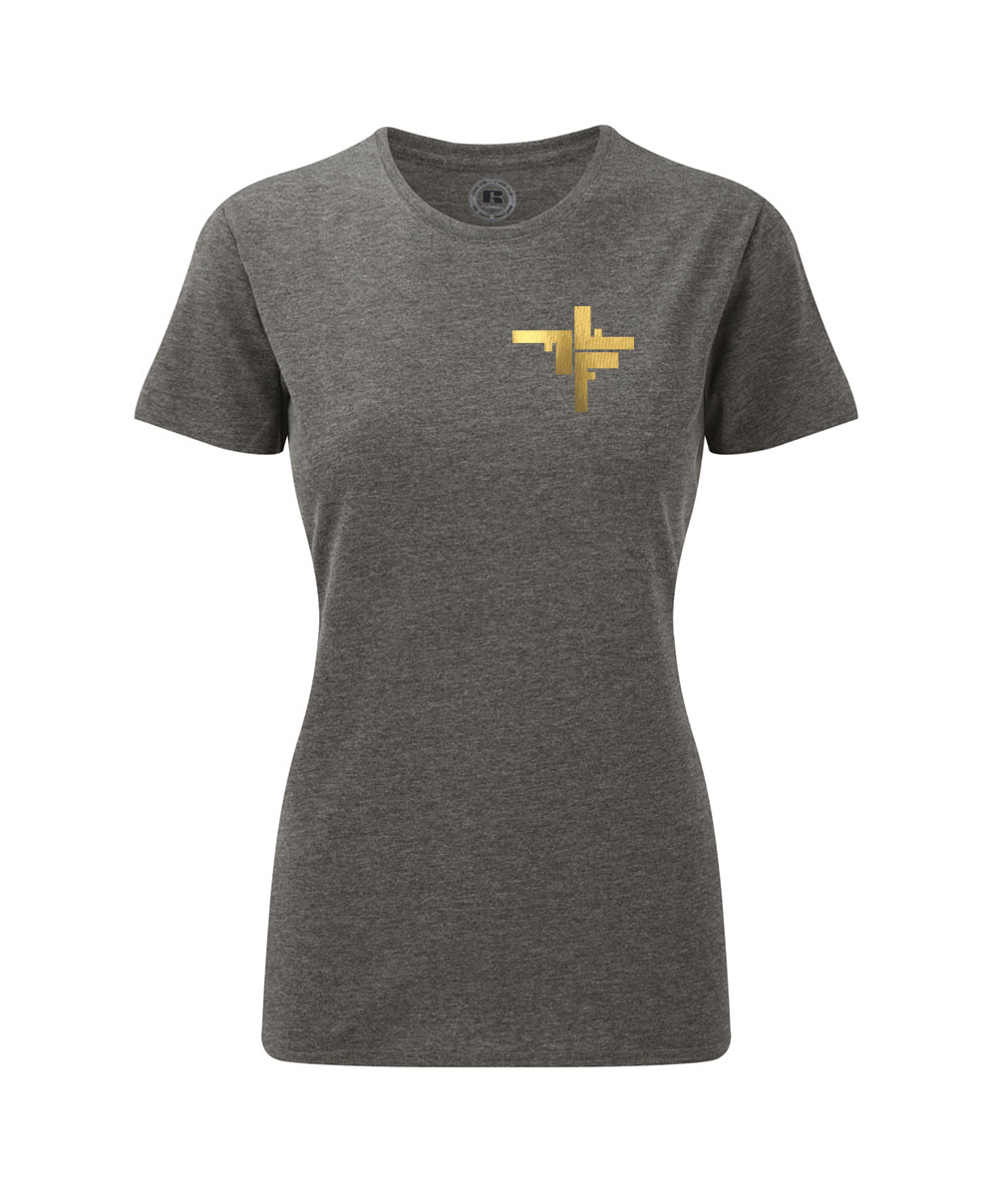 grau-gold58d54201968ca Fechers Fitness Facory Rundhals T-Shirt Damen