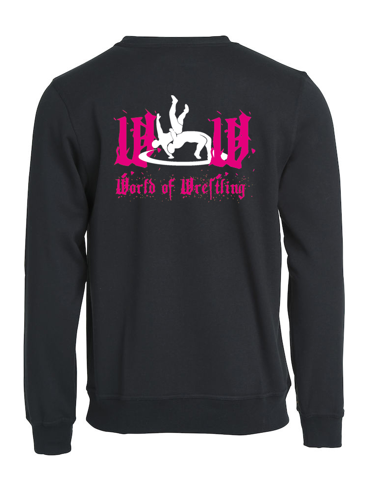 rosa-schwarz WOW Ringer Pulli Damen / Herren