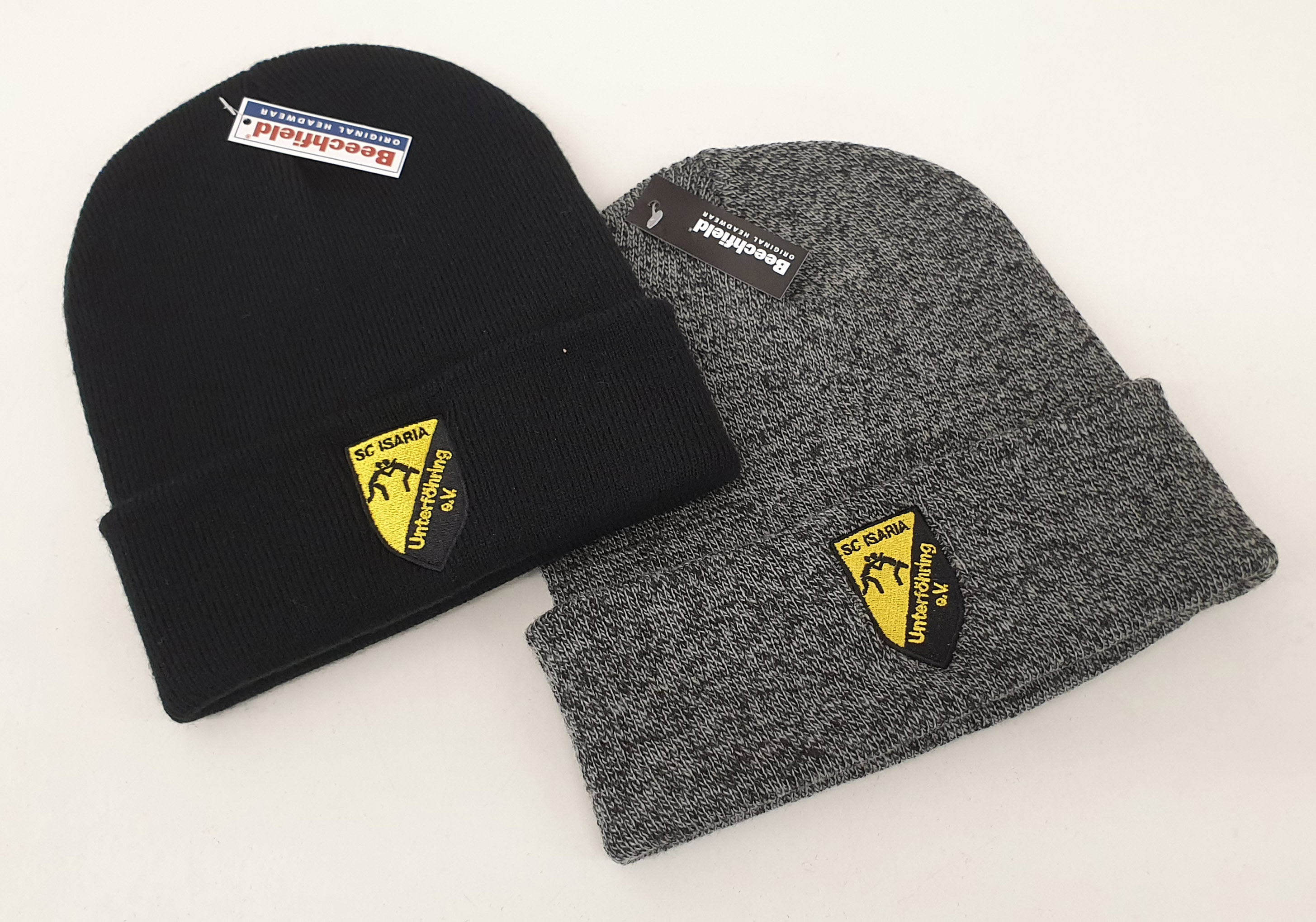 Isaria-Winterm-tze 100 Wintermützen mit besticktem Logo