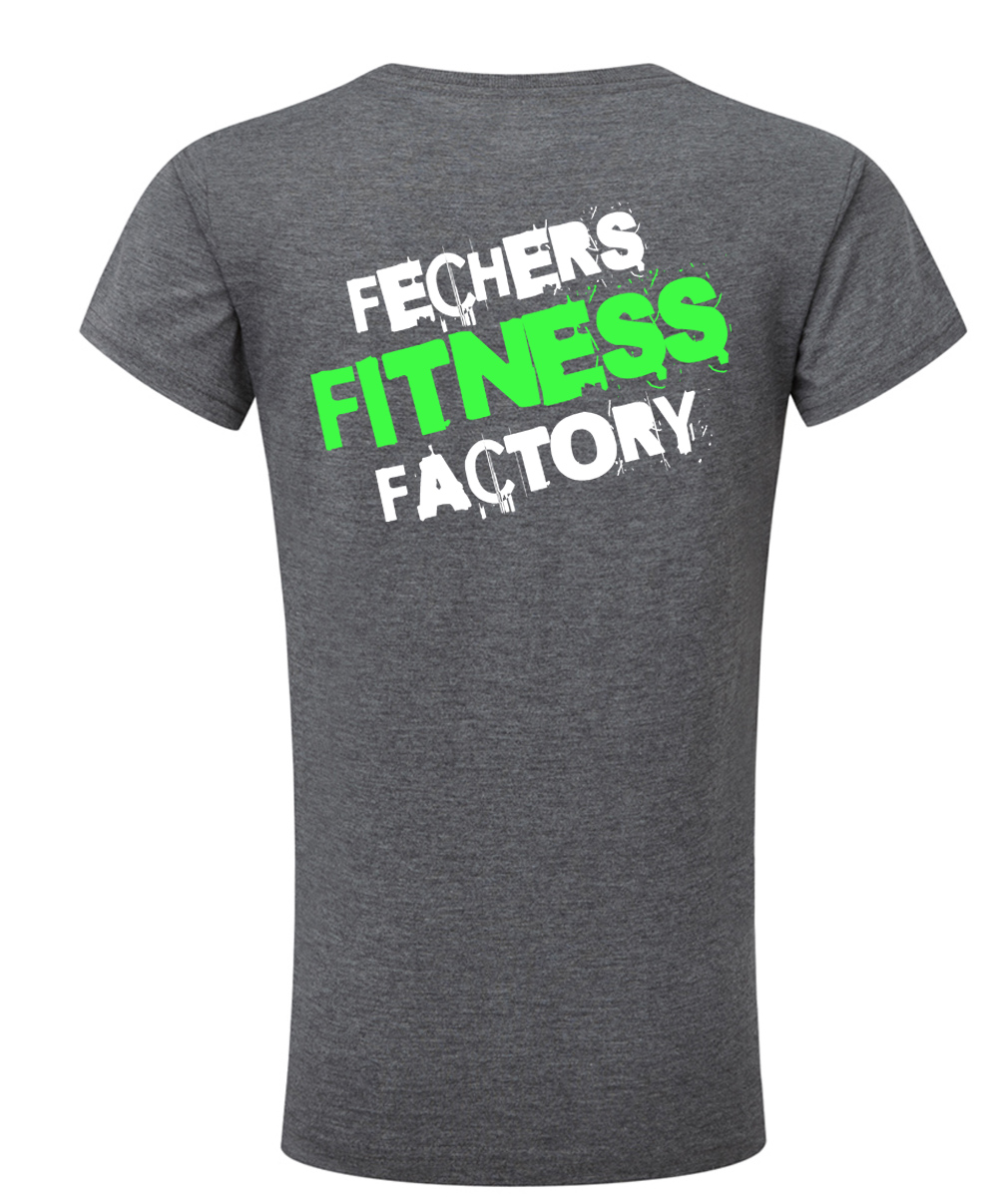 Grau-gr-n-hinten Fechers Fitness Factory T-Shirt V Neck Herren