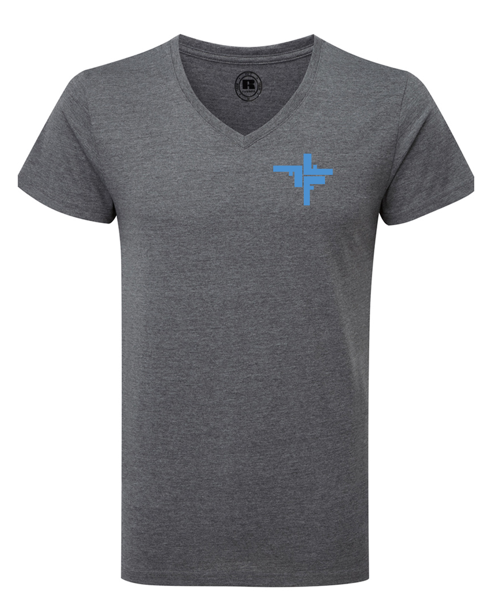 v-neck-blau Fechers Fitness Factory T-Shirt V Neck Herren