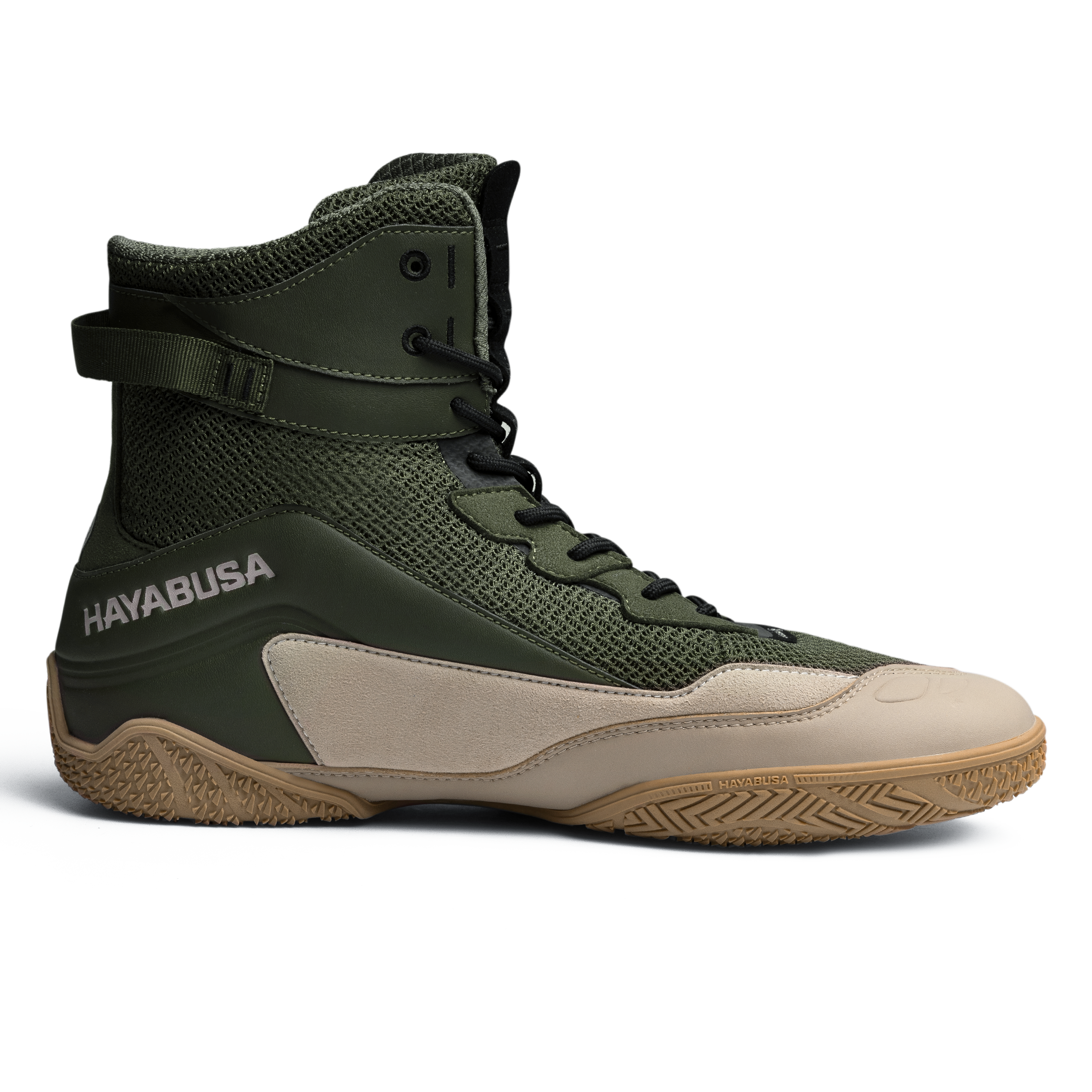 Hayabusa - Talon Boxing Shoes Green/Tan - TBS-GRBR-X Hayabusa - Talon Boxing Shoes Green/Tan - TBS-GRBR-X