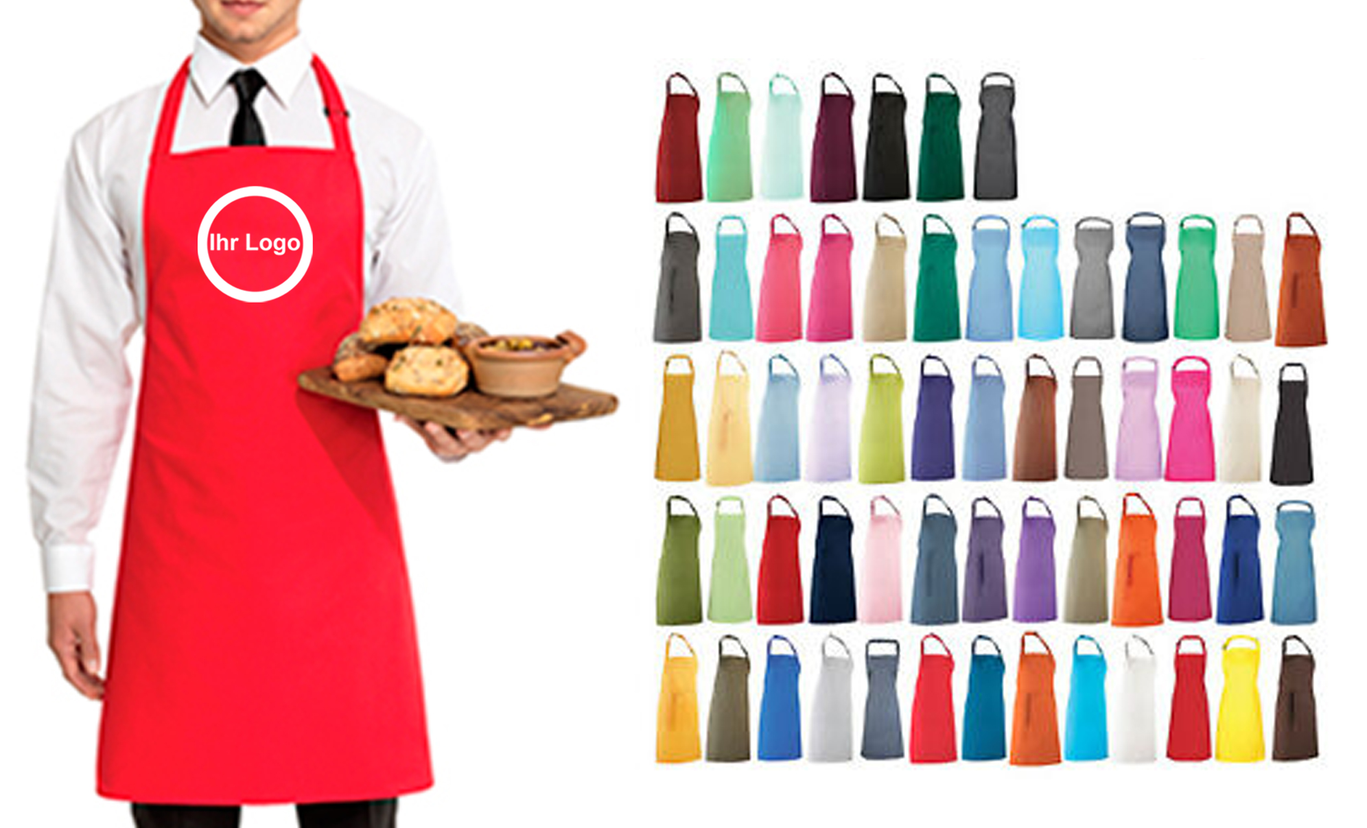 10 Schürzen mit bedrucktem Logo