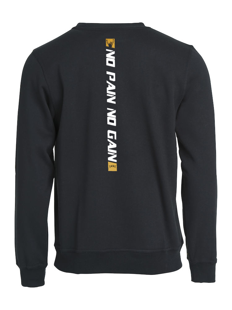 No-Pain-Pulli-Hinten-Gold No Pain No Gain Pullover