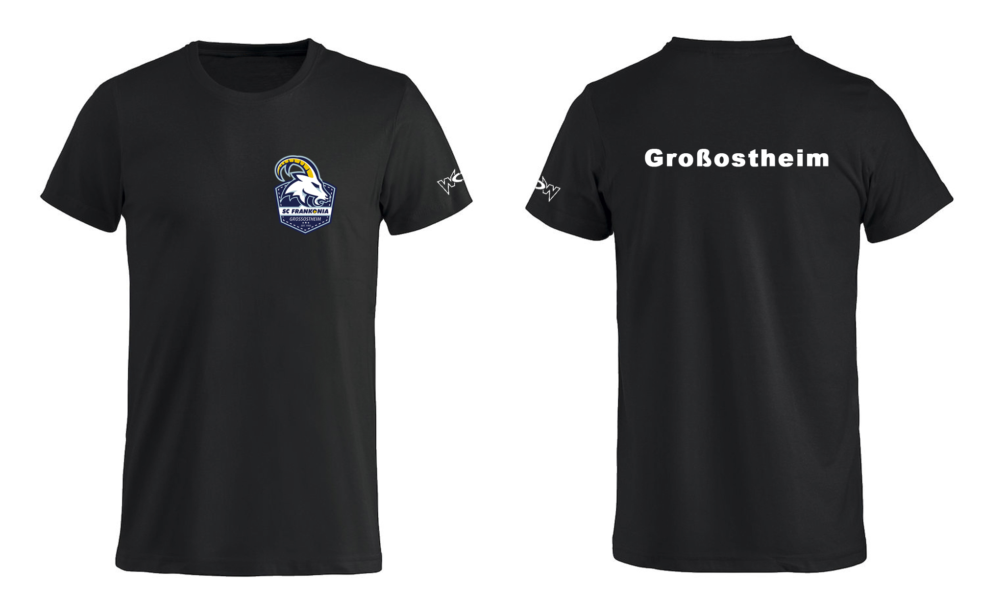 30 T-Shirts mit bedrucktem Logo vorne + Schriftzug hinten