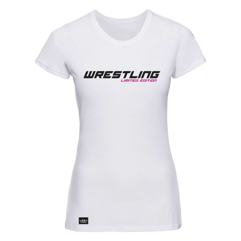 Wrestling-Pink-Weiss-2 T-Shirt Limited Edition Pink Weiß