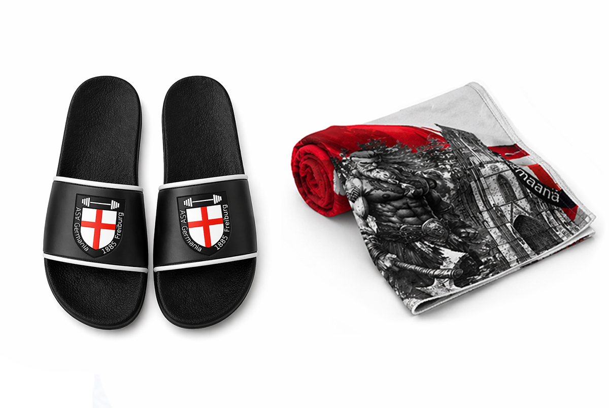 Badelatschen und Tuch WOW