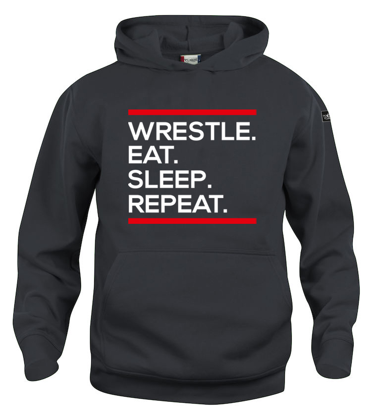Wrestle-Eat-Sleep-Hoody-Kinder Wrestle Eat Sleep Repeat Hoody Kinder