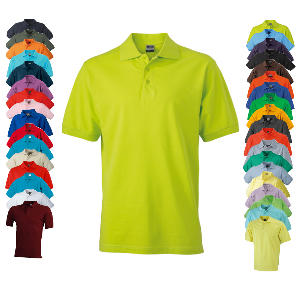 jn070_g584521aa20455 20 Polos mit bedrucktem Logo vorne + Schriftzug hinten