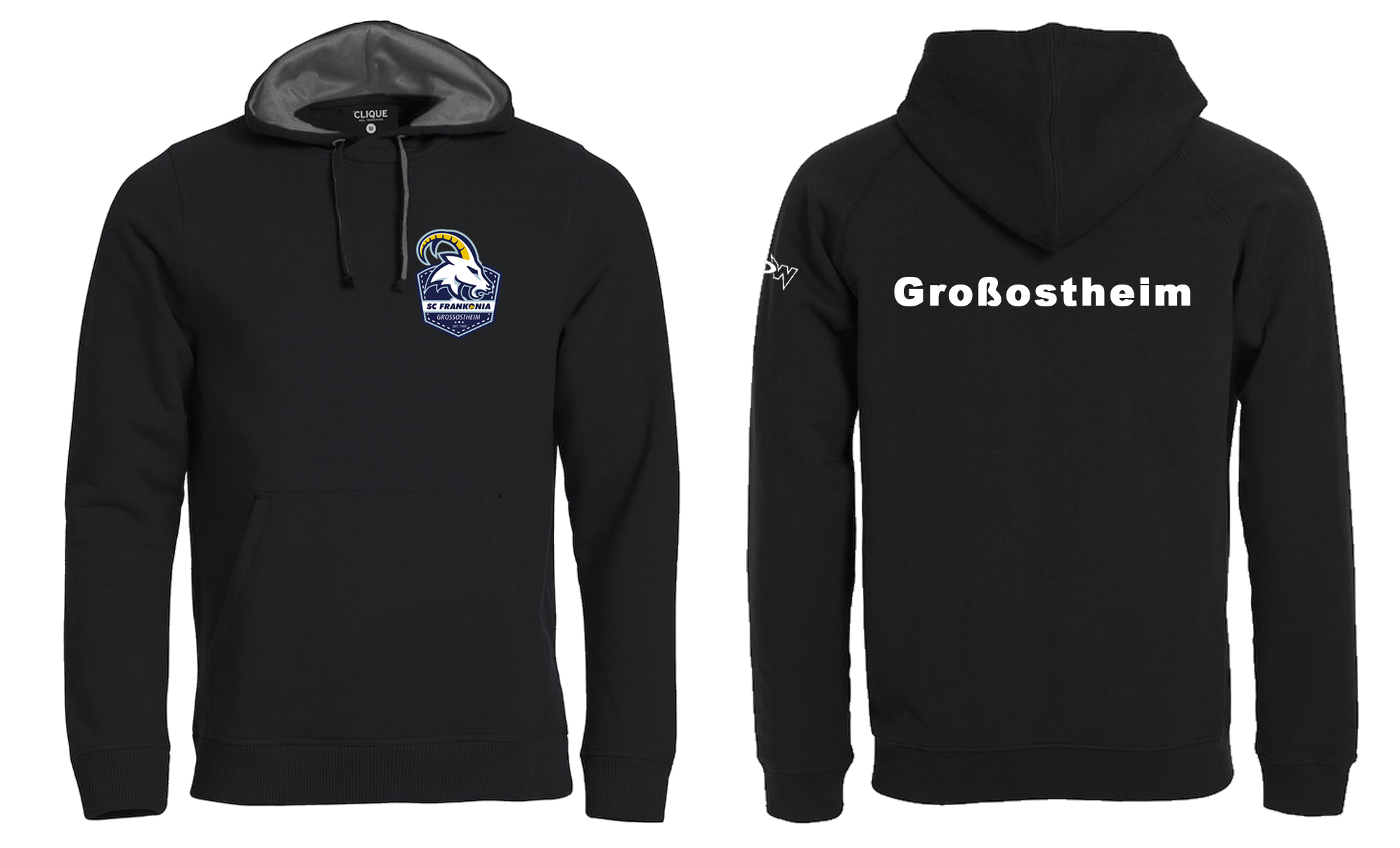 20 Hoodys mit bedrucktem Logo vorne +  Schriftzug hinten