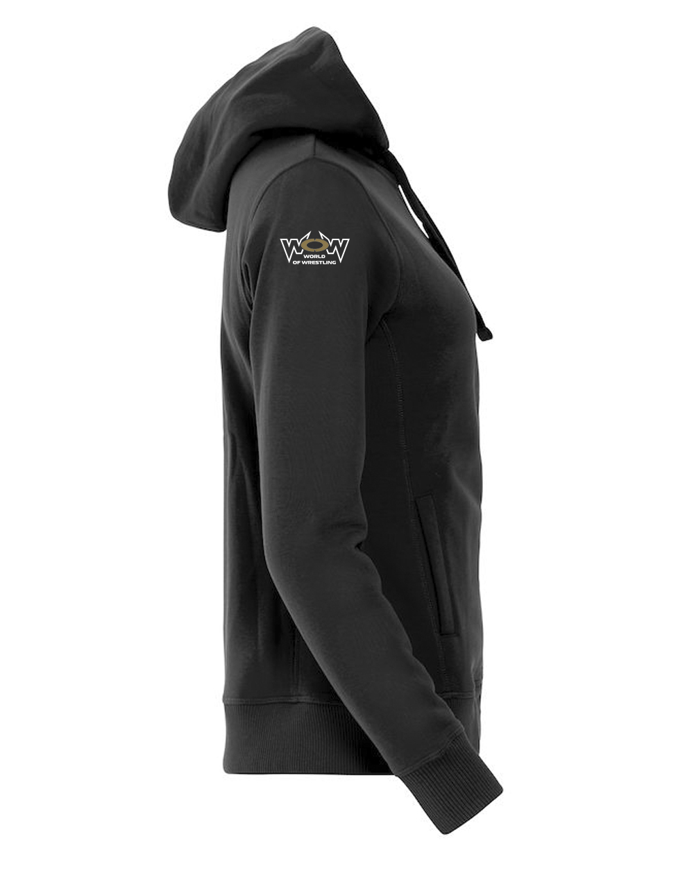 Zip-Damen-Seite World of Wrestling Zipper Hoody Schwarz Damen