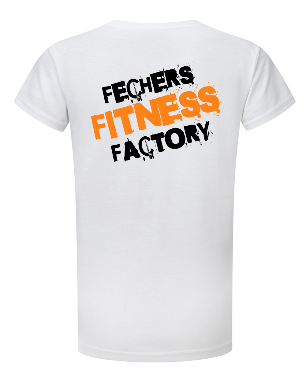 m-weiss-orange-hinten Fechers Fitness Factory T-Shirt V Neck Herren