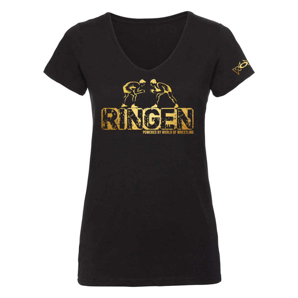 RINGEN Powered By World of Wrestling T-Shirt Damen